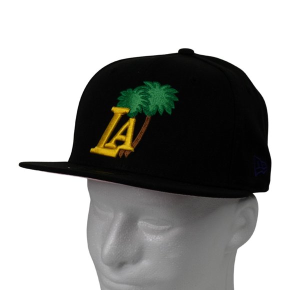 Los Angeles Lakers New Era Fitted Hat Icon Pink Undervisor 59FIFTY Black 7 +size - Picture 6 of 12
